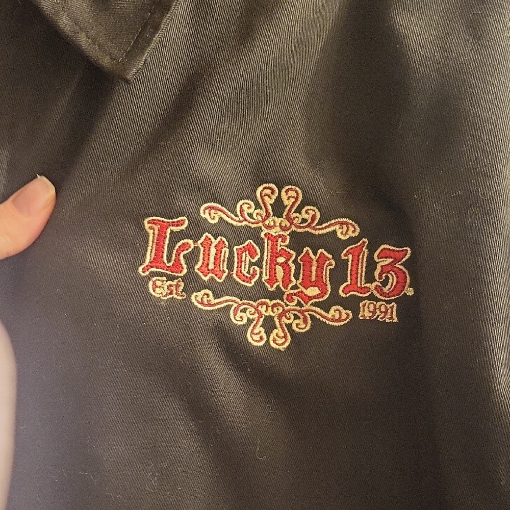 Lucky Brand Black Bomber Jacket with Red Graphics - Picture 4 of 6